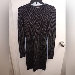 Black and Silver Express Sweater Dress Size Small